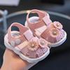 Girls Sandals Flower Pattern Sweet Soft Children's Beach Shoes Kids Summer Floral Sandals Princess Fashion Cute High Quality
