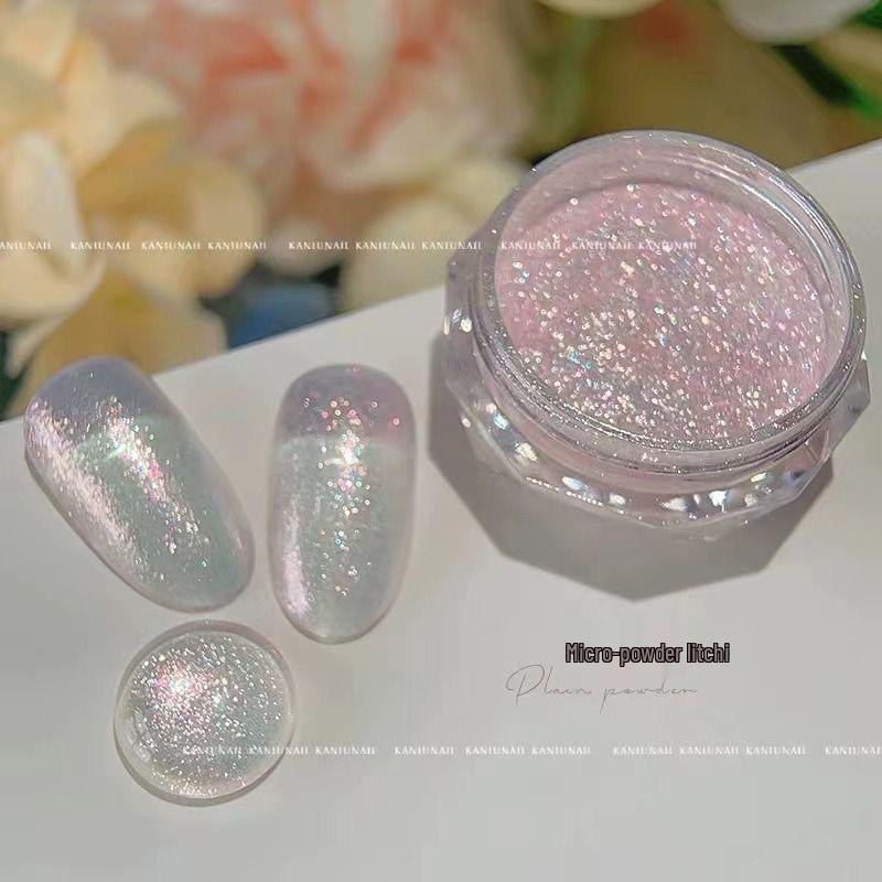 Фея Маникюр: Прозрачная пудра-хайлайтер телесного цвета с мелким глиттером и кристаллами для особого маникюра