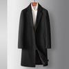 Осенне-зимний утолщенный длинный односторонний шерстяной тренч с двумя пуговицами, шерстяная куртка в деловом стиле