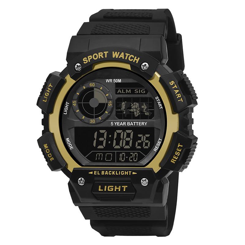 Мужские цифровые светодиодные часы Дата Спорт Мужские уличные электронные водонепроницаемые уличные спортивные фитнес-часы