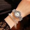 New Ladies Watch Quartz Watch High Quantity Roman Pattern Luxury Women 2PCS Ladies Fashion Bracelet Diamond Popular Double Layer Diamond