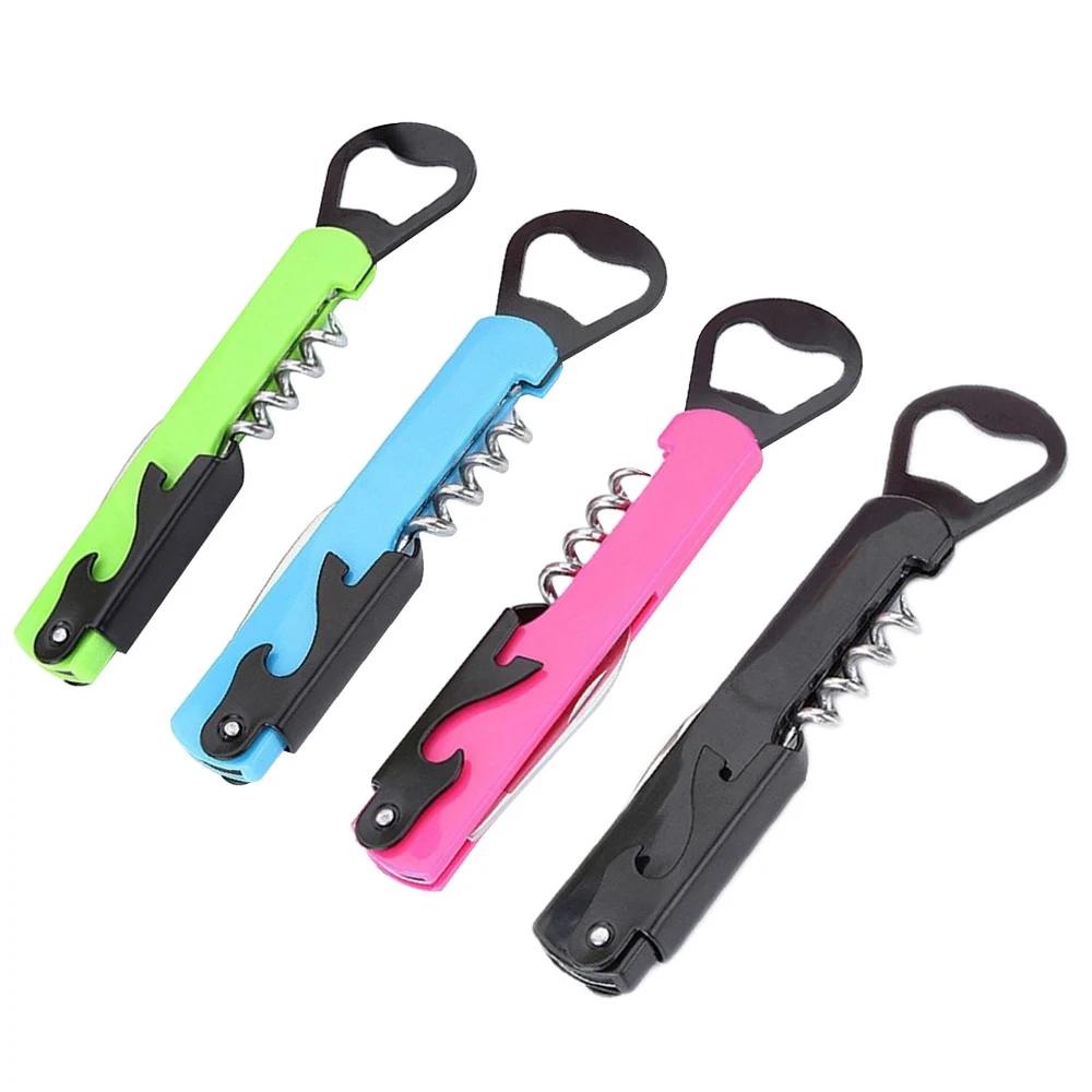 1шт стальной металл с пластиковой ручкой для домашней вечеринки многофункциональный штопор для вина открывалка для пивных бутылок штопор из нержавеющей стали