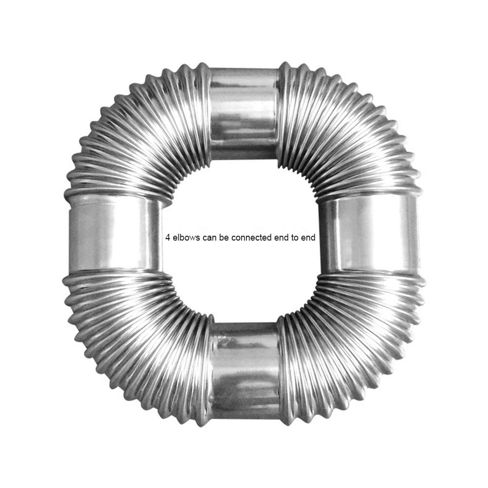 Elbow Pipe 2.36 Inch Stove Pipe Stainless Steel Wood Stove Chimney 90 Degree Furnace Tube Camping