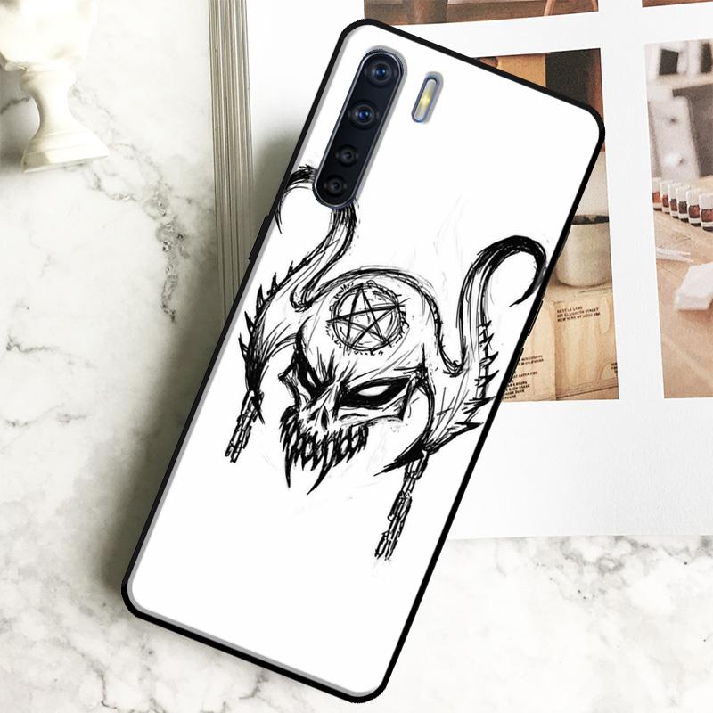 Satanic Scary Skull Case For Oppo A79 A18 A38 A58 A78 A98 A40 A60 A80 A16 A76 A96 A15 A74 A94 A54 A17 A77 Cover