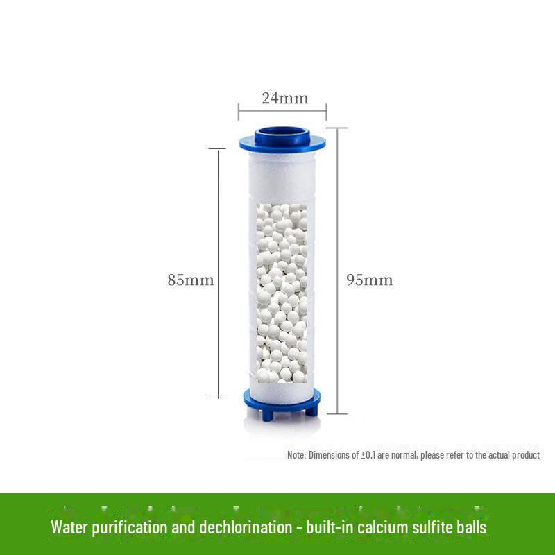 Shower Nozzle Replacement Filter Element with High Compression Cotton Core for Water Purification.