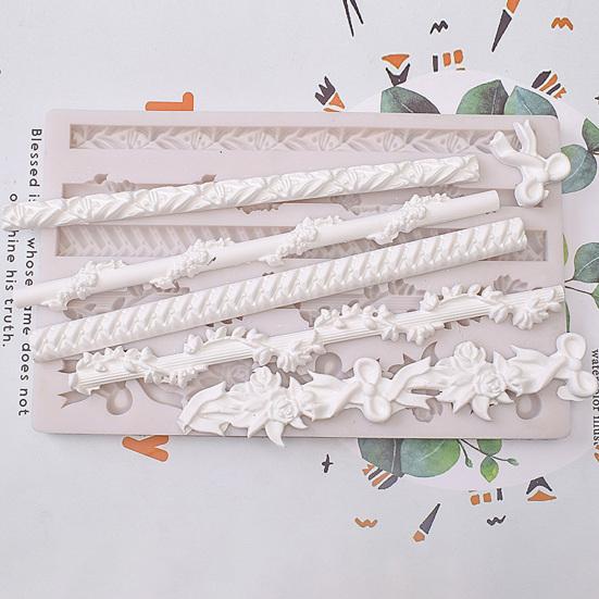 Mold Easy To Release Reused Non-Sticky Long Lasting DIY Solid Color European Style Floral Carving Cake Mold