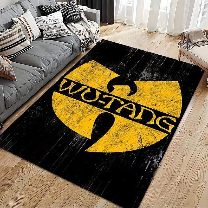 Wu-Tang Yellow Logo Carpet suitable as a non-slip mat for the living room or bedroom sofa