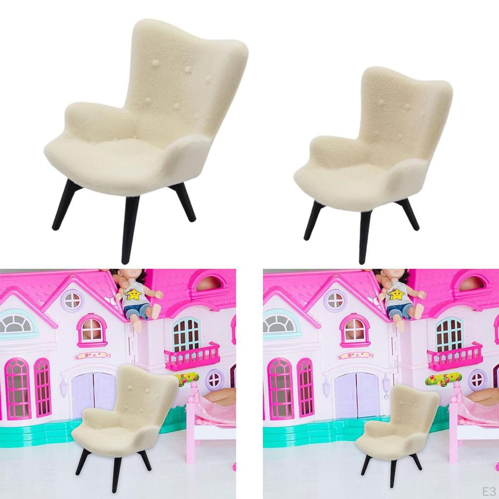 Dollhouse Furniture Doll House Accessory Mini Sofa Chair Model Decorative Collectible Display Kids