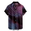 Men's Printed Shirt Casual Button Shirt Summer Button Shirt Short Sleeved Beach Top Printed Shirt