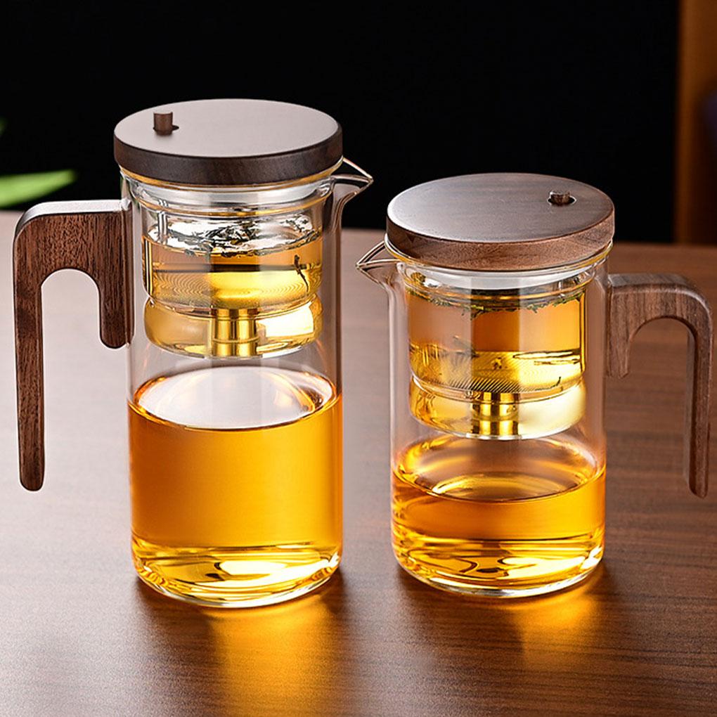 Стеклянный чайник большой емкости с чайным ситечком из нержавеющей стали, простой и модный, с функцией разделения чая