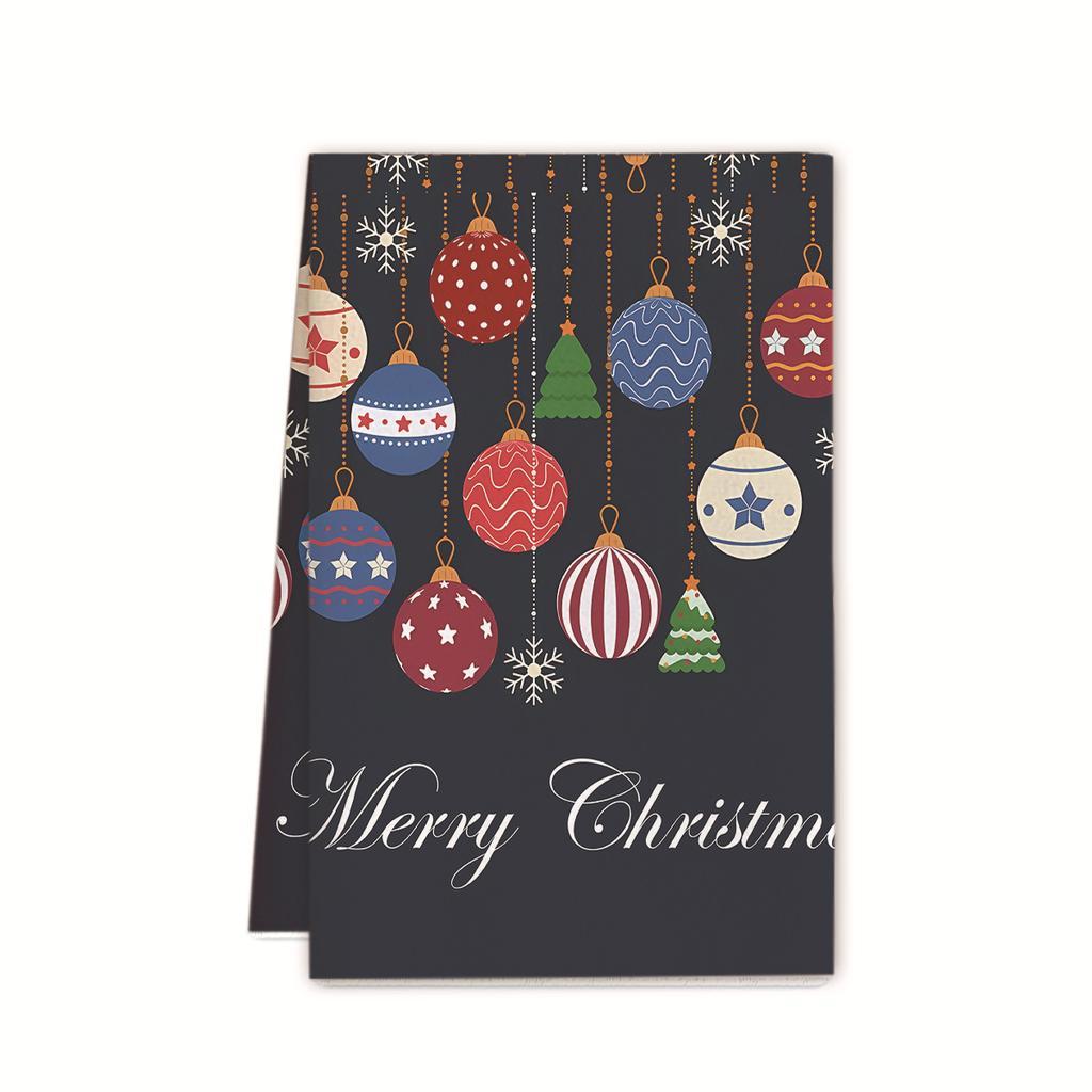 Рождественское полотенце 2025 новое трансграничное полотенце из микрофибры с принтом кухонное полотенце праздничное украшение