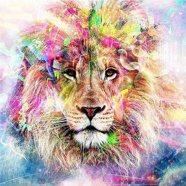 50x50cm 5d Diamond Painting Lion Diamond Embroidery Animal Pictures Of Rhinestones Mosaic Cross Stitch Craft Kit