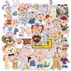 40 Cartoon Cute Bear and Cartoon Rabbit Bear Doodle Stickers Suitcase Laptop Waterproof Stickers