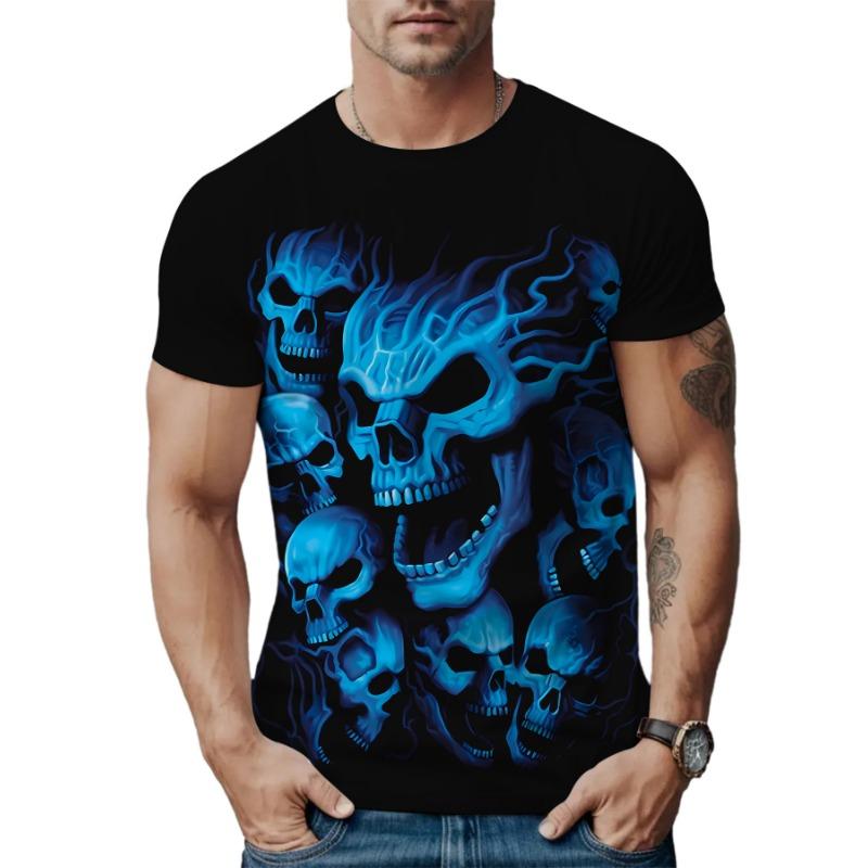 Летний топ с круглым вырезом и 3D-принтом, модные трендовые повседневные футболки с короткими рукавами для мужчин