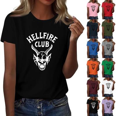 Женская модная повседневная футболка с коротким рукавом и принтом, топ с круглым вырезом