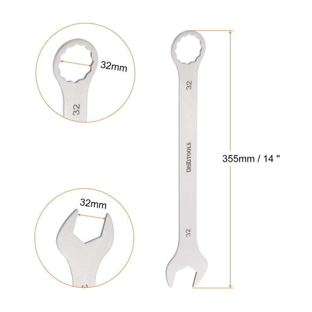 Uxcell Combination Ratchet Thin Spanner Mirror Open Auto Car Furniture Assembly Spanner, Wrench, Wrench, 32mm, CR-V Steel, Finish, Rust-Resistant