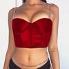 Summer Sexy Women Satin Bustier Top Chain Strap Casual Padded Lingerie