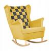Carol Duo Family Furniture Yellow Black Checkered Two-tone Wing Rocking Chair