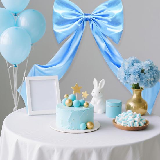 Большой атласный бант 78" x 48" Гигантский бант Лента Завязка для Рождества Вечеринки по случаю дня рождения Свадьбы Невесты Девичника Выпускного Украшение для комнаты Задник Декор стены