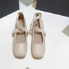 Женские туфли на плоской подошве Весна Новые С квадратным носком С мелким вырезом Мягкая подошва Противоскользящие Износостойкие Низкие туфли