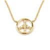 [M8888] - Gold-plated 'Peace' White Gold Necklace - 11 Mm