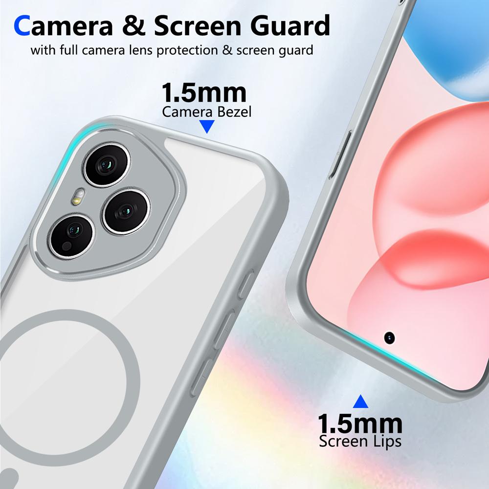 KEYSION Прозрачный магнитный чехол для телефона для HONOR 400 Pro Мягкий силикон+ПК HD Прозрачная противоударная задняя крышка для Honor 400 Lite 5G