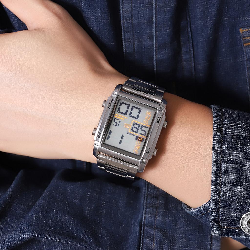 Skmei Часы для мужчин, Новое поступление, оригинальные модные спортивные повседневные цифровые часы, водонепроницаемые 30 м из нержавеющей стали, будильник недели, EL Light, мужские наручные часы