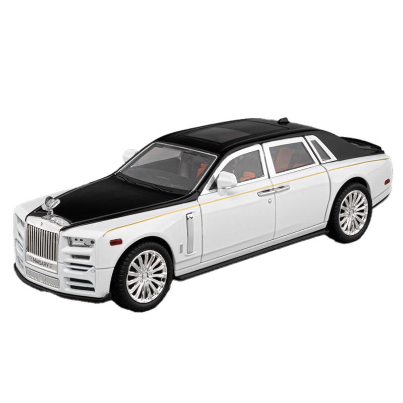 Масштаб 1/22 Rolls Phantom Модель автомобиля из сплава Diecasts Металлические транспортные средства Собирайте имитационные украшения Звуковые и световые подарки для детей