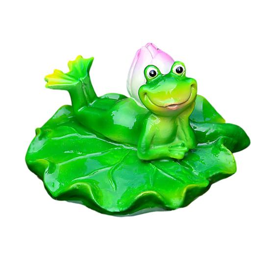 Плавающая лягушка статуя смолы мультфильм расслабляющая лягушка украшение пруд плавающая лягушка фигурка для аквариума сад бассейн водный элемент декор