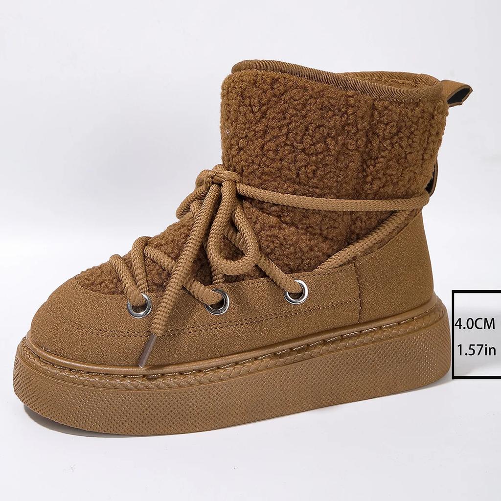 Классические утолщенные женские зимние ботинки из пуха, удобные теплые ботильоны, женские новые зимние ботинки для женщин, массивные ботинки для женщин