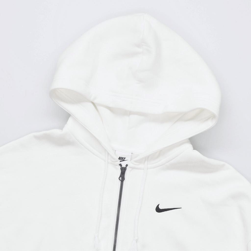 Nike Куртка флисовая с капюшоном на молнии спереди, женские куртки, белая DD5635-100