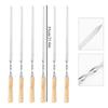Outdoor camping and picnic wooden barbecue skewers, barbecue sticks, barbecue tools, stainless steel barbecue sticks