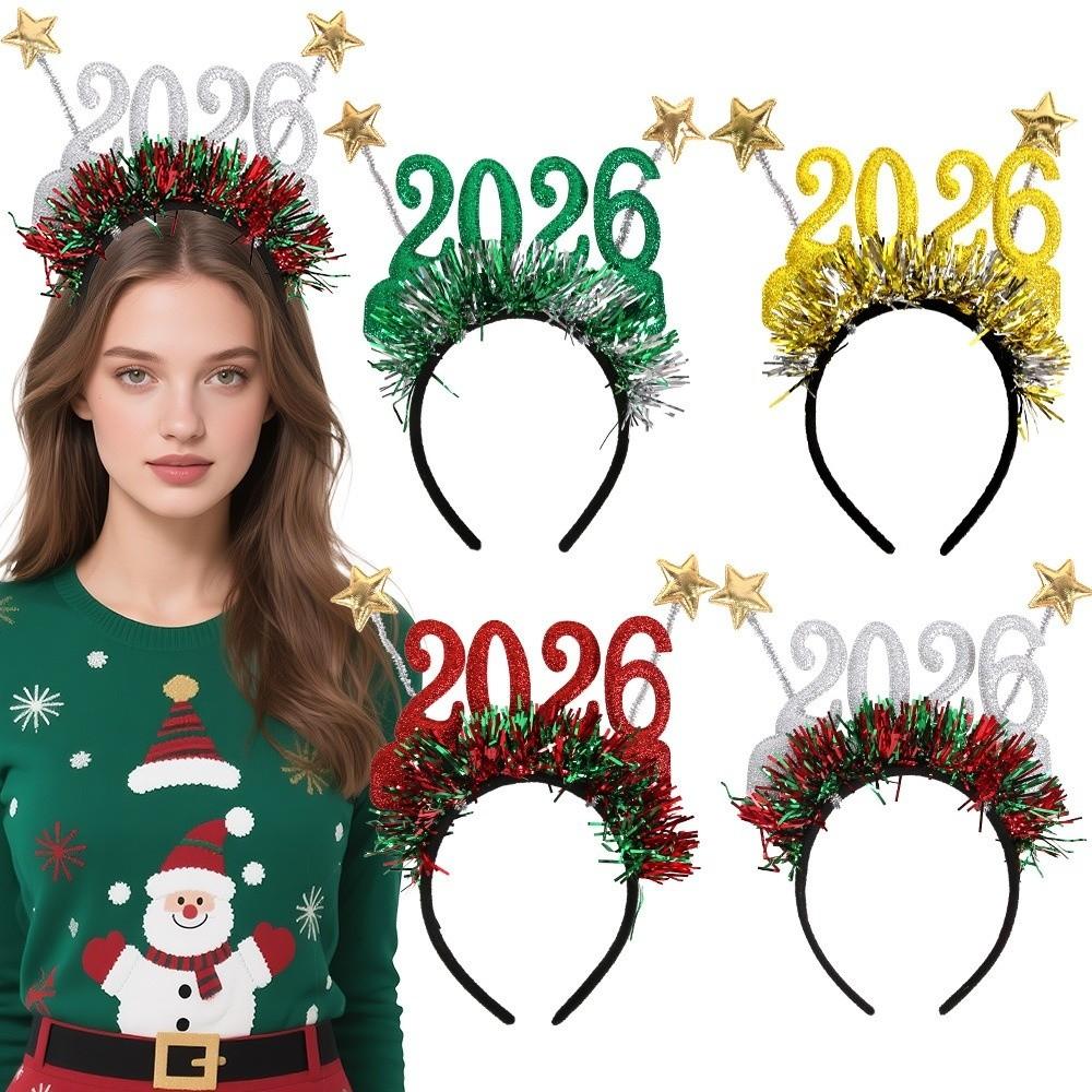 Star Color Strip 2026 Hairband New Year‘s Eve Xmas Hair Accessories  Cosplay Prop