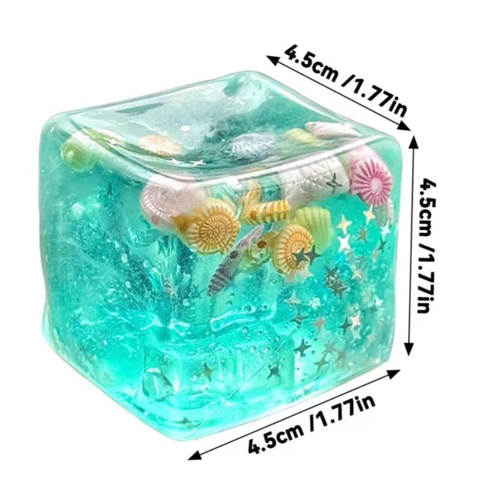 Slow Rising Blue Ocean Ice Cube Stress Balls Slow Rebound Sensory Fidget Toy Social Activities