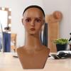Female Mannequin Head Display Stand with Makeup Smooth Portable Realistic Training for Hats