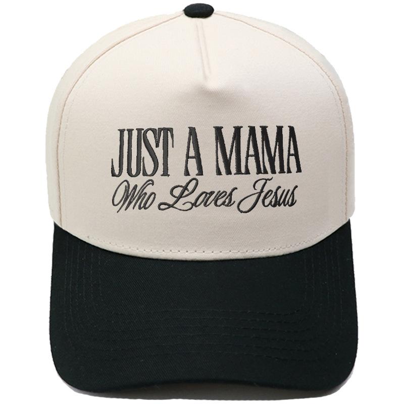JUST A MAMA truck driver hat embroidered leopard print color matching baseball cap European and American men's and women's casual hat
