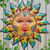 New Metal Sun Wall Decor Friendly Face Funny Wall Art Decoration Sun Flower Hanging Decoration Living Room Bedroom