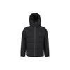 Solid Color Hooded Fitness Down Jacket Men Jacket Deep-Black A11M341904R-BK