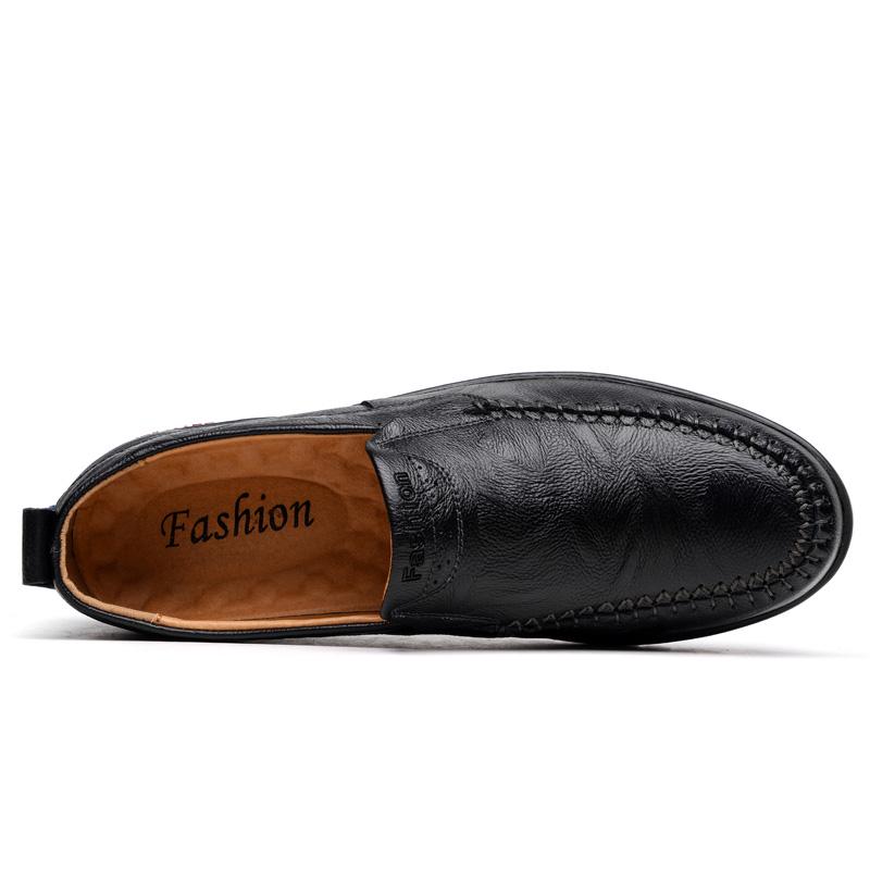 Мужская повседневная обувь Кожаная обувь ручной работы Мужские туфли большого размера для вождения