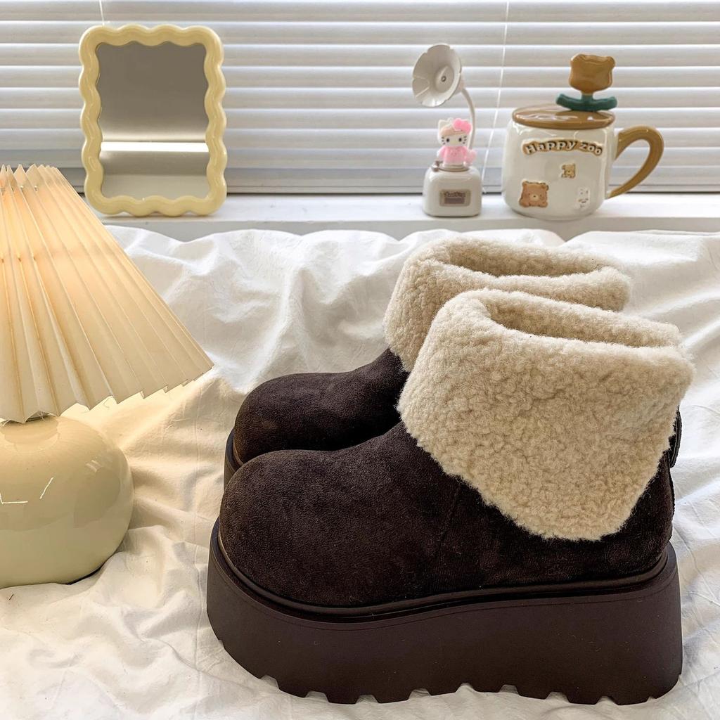 Снежные ботинки для увеличения роста Детские годовые нагроможденные утолщенные подошвы манго-головые хлопковые туфли Birkenstock