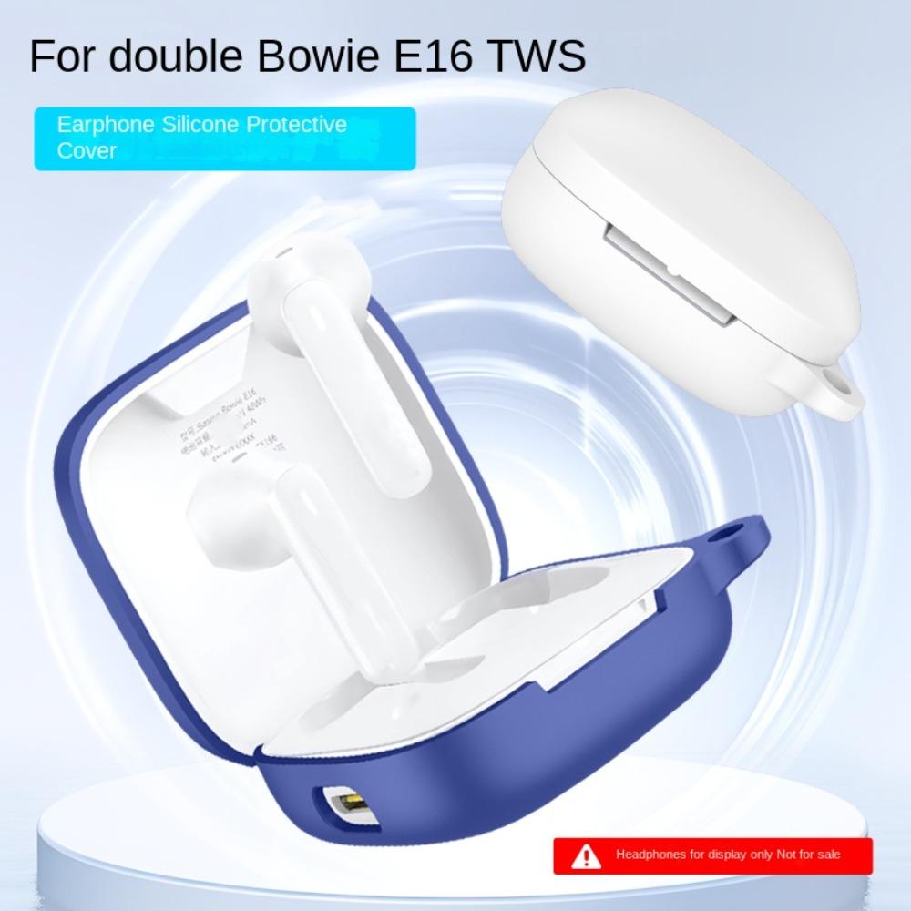 Silicone Earphone Cover with Carabiner Headphone Protective Case for Bowie E16 TWS