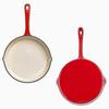 Эмалированная чугунная кастрюля с антипригарным покрытием, с плоским дном, универсальная сковорода, красная круглая сковорода для омлета, кухонная посуда