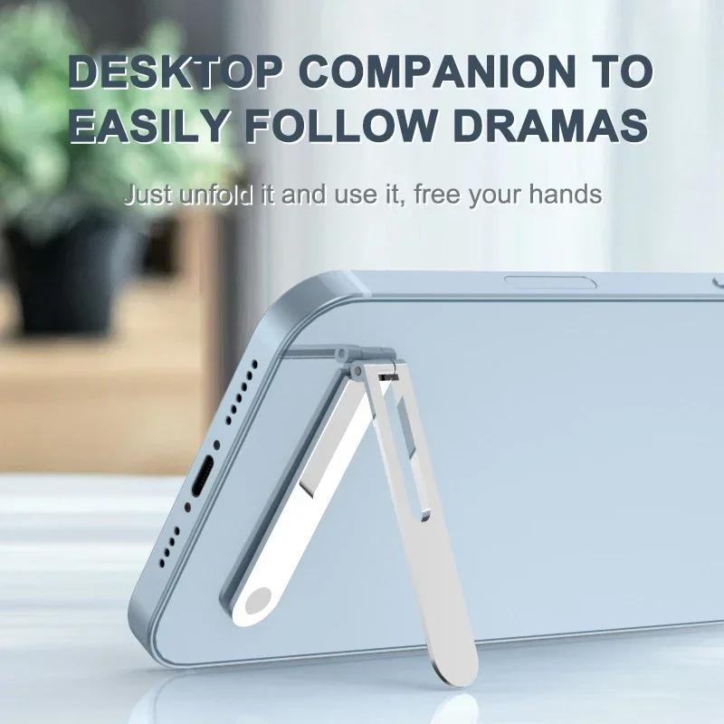 Ультратонкий мини-держатель для телефона, настольная подставка, вращающаяся, складная, невидимая, из алюминиевого сплава, портативная подставка-кронштейн для iPhone 14