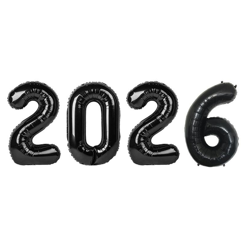 2026 Цифровые фольгированные шары Счастливый канун Нового года Украшение для вечеринки Реквизит для фотобудки Принадлежности Рождественский домашний декор Navidad 2026