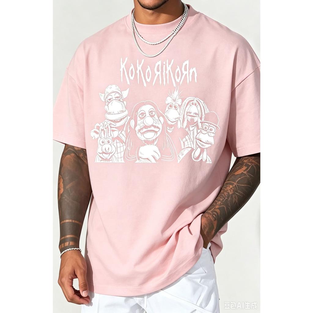 Korn Cartoon T-Shirt Men Women Oversized Streetwear Y2k Hip Hop Harajuku High Quality Short Sleeve Casual Loose Female Male Clothing