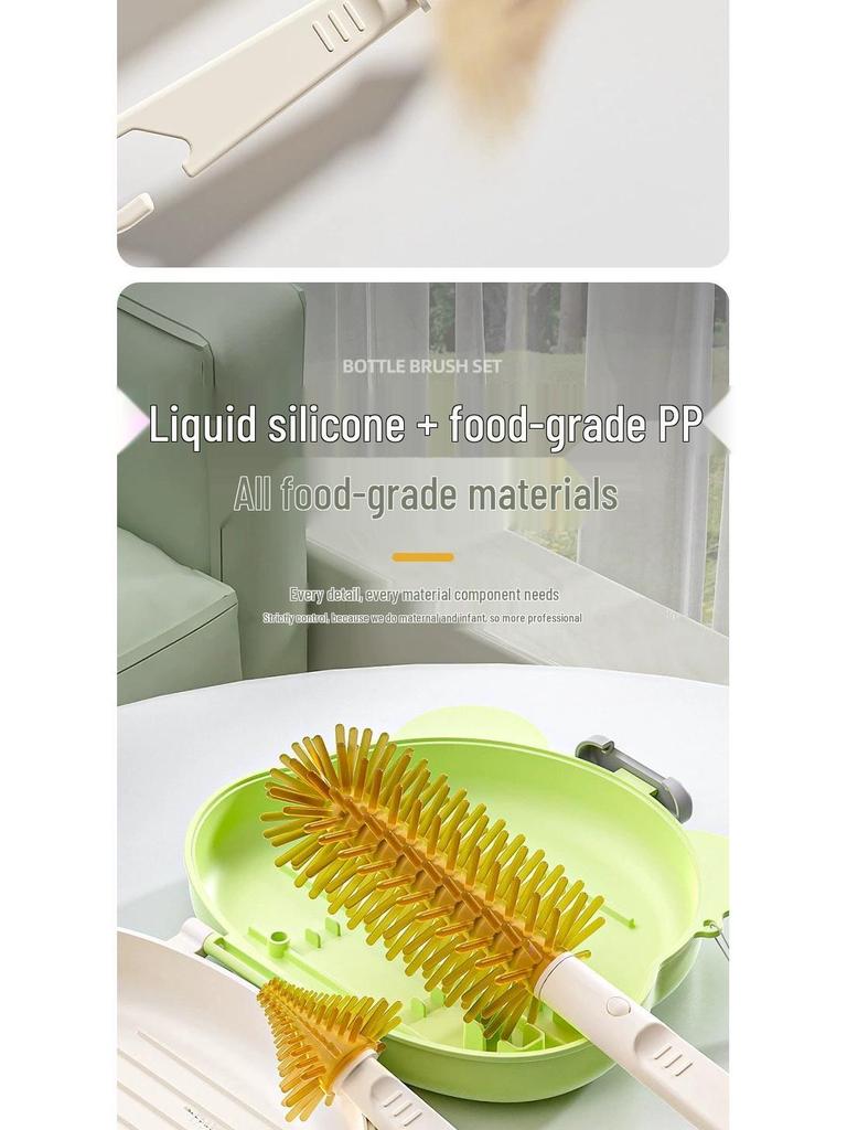 Портативный силиконовый набор для чистки детских бутылочек и сосок