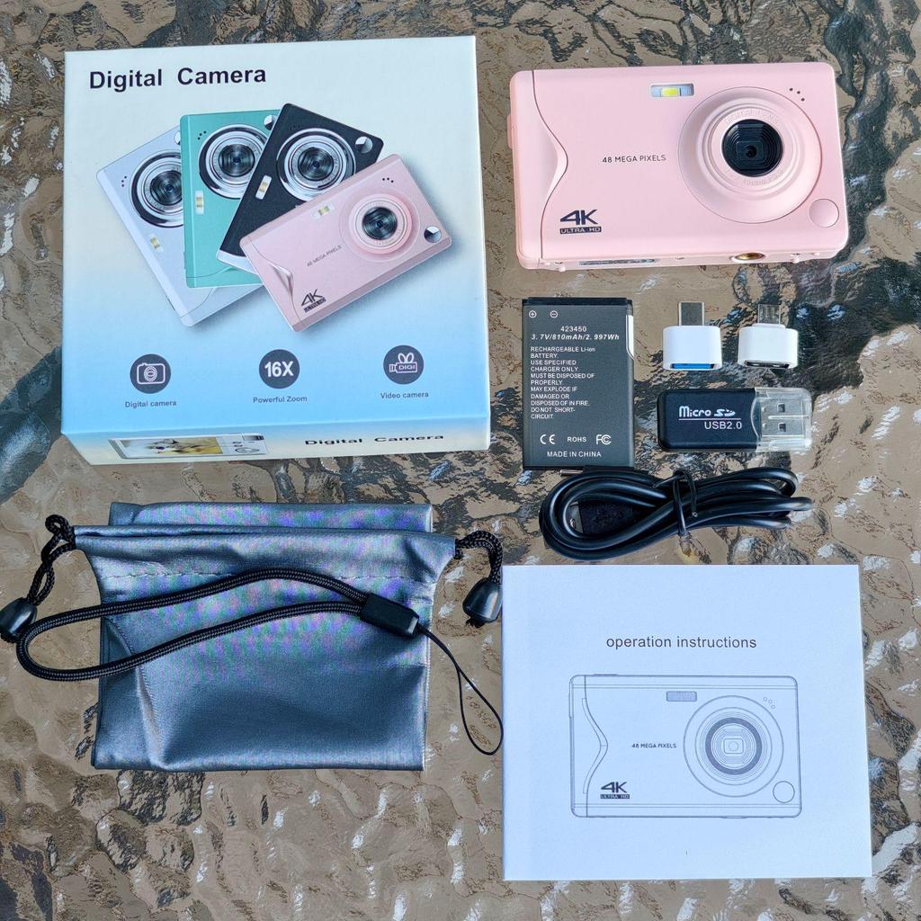 4K 64MP Digital Camera with 16x Zoom for Entry-Level Photography & Videography Students