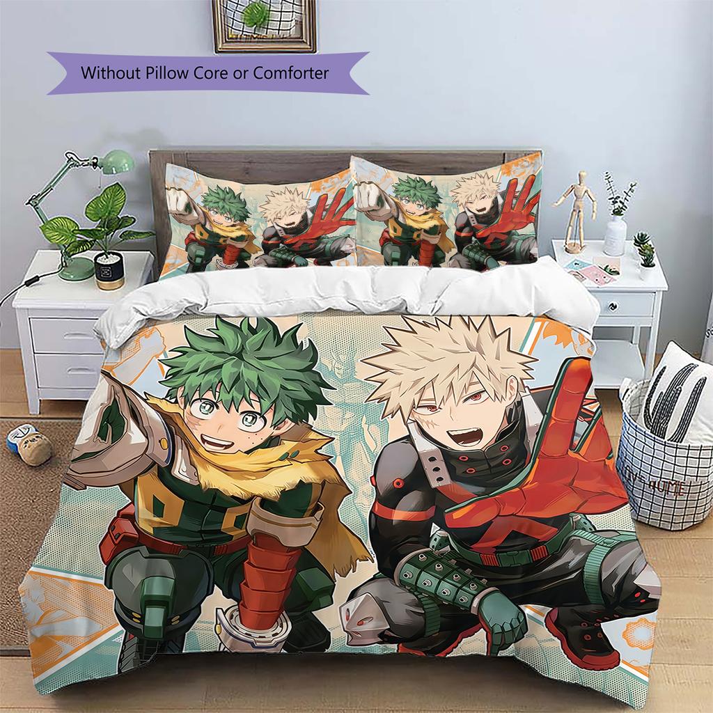 My Hero Academia Deku & Bakugo Duvet Cover & Pillowcases, MHA Fan Bedroom Bedding, Perfect Gift.chl