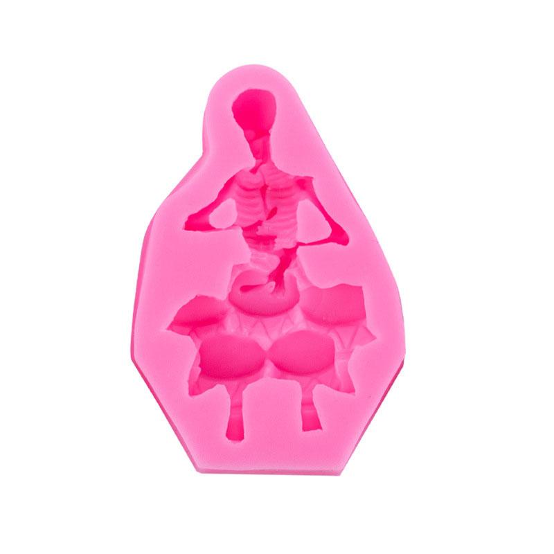 Силиконовая форма для Хэллоуина, скелета человека, форма для украшения торта из помадки, инструмент для пасты из сахарной резинки, 3D форма для шоколада