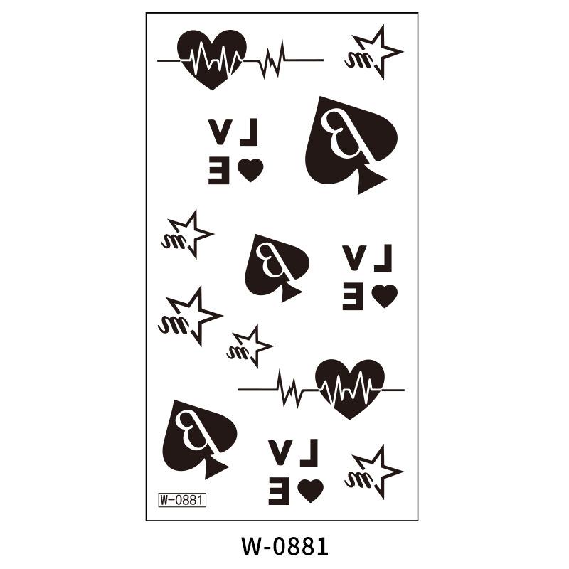 Мультяшная тату-наклейка водостойкая простая буквенно-цифровая временная татуировка одноразовая татуировка